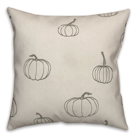 Gray Mini Pumpkin Pattern Throw Pillow